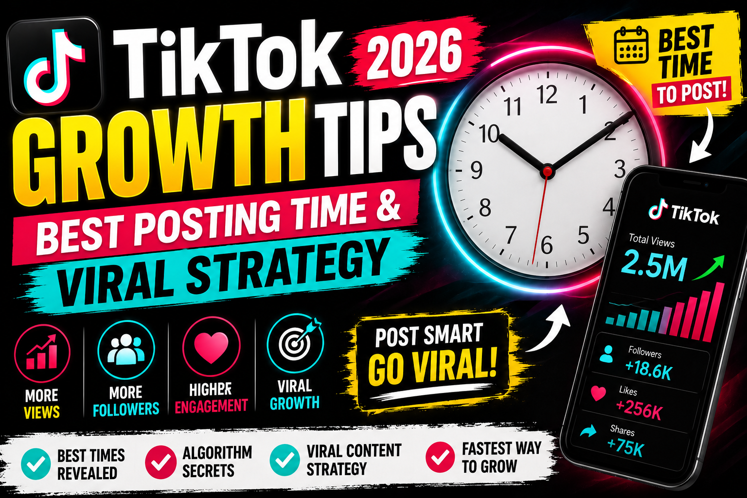 TikTok Growth Tips 2026 Best Posting Time & Viral Strategy