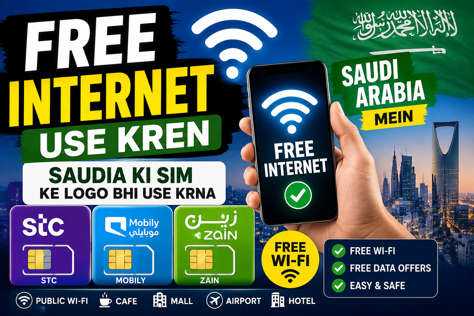 Free Internet in Saudi Arabia 2026 – Public WiFi, Free Data Offers, and SIM Internet Guide